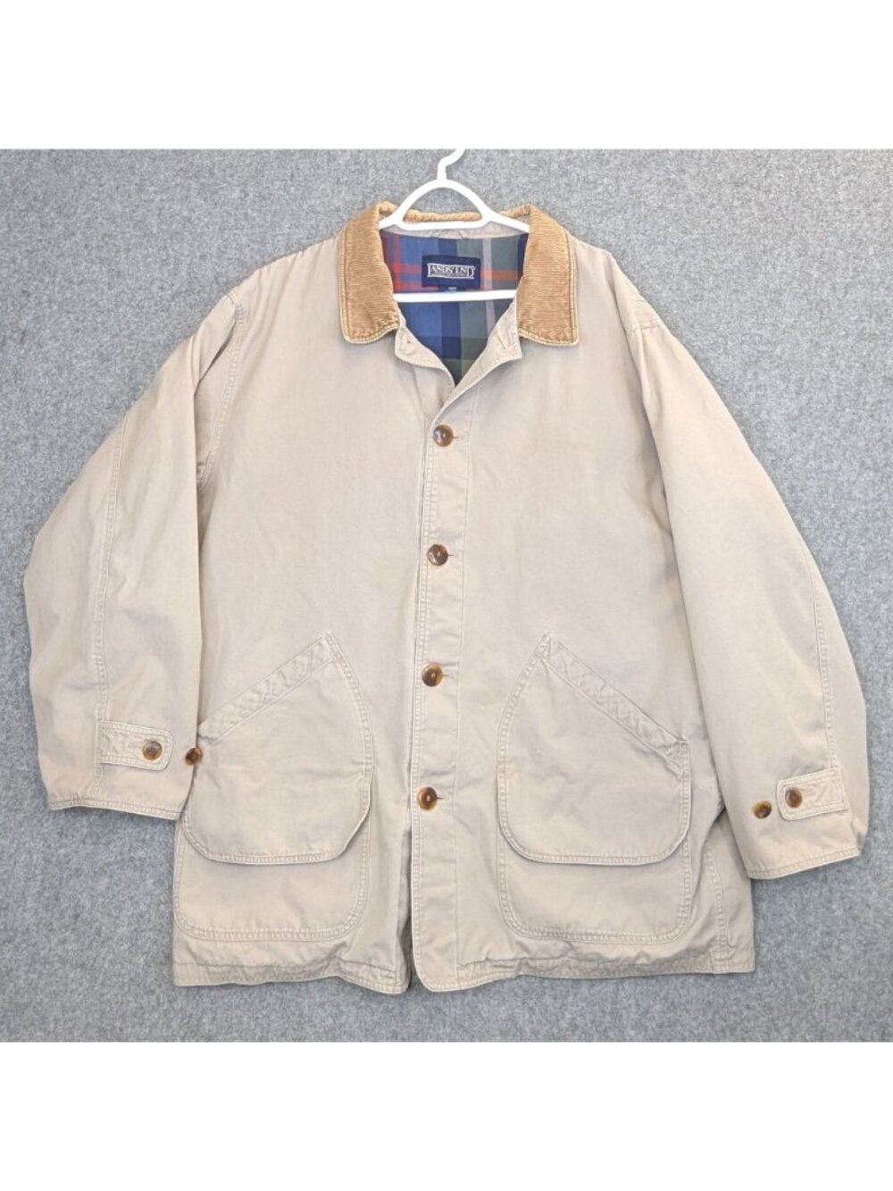 Lands End Mens XL Tall Canvas Barn Coat Flannel Lined Chore Jacket Workwear XLT - Picture 4 of 12